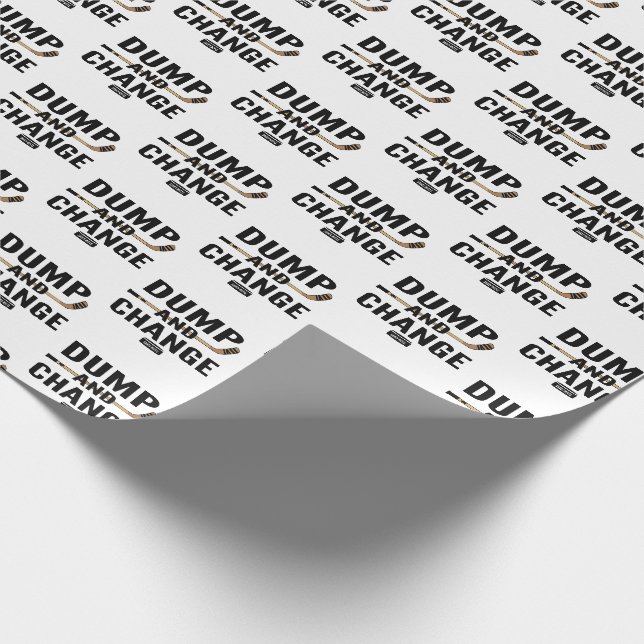 Hockey Baby Dump and Change Shower Wrapping Paper (Corner)