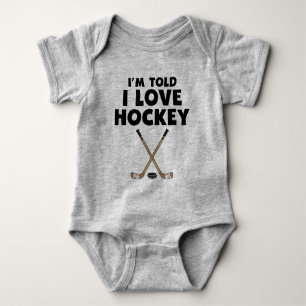 Hockey Baby I Love Hockey Bodysuit