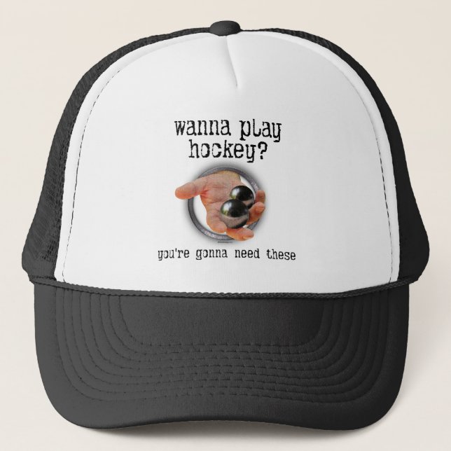 Hockey Balls Trucker Hat (Front)