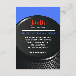 HOCKEY Bar Bar Mitzvah Reception Card