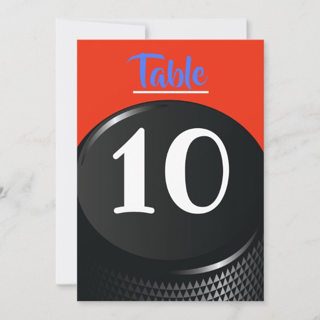 HOCKEY Bar Bar Mitzvah Table Number Seating Card (Front)