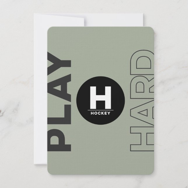 HOCKEY Bar Bat Mitzvah Classic Invitations (Front)