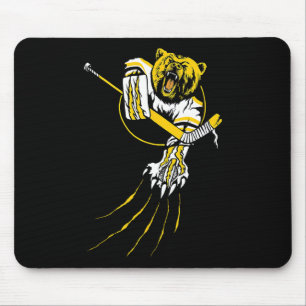 Hockey Bear Grizzly Goalie Beast  Mouse Pad