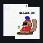 Hockey Beaver Cartoon in Red Maple Leaf Shirt Postcard<br><div class="desc">This cheerful Canadian beaver is ready to hit the ice, rocking a bright red Maple Leaf shirt and proudly carrying his hockey stick. Hockey may be Canada’s national winter sport, but it looks like this little guy plays it year-round—poutine break optional. From frozen pond games to NHL glory, this design...</div>