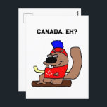 Hockey Beaver Cartoon in Red Maple Leaf Shirt Postcard<br><div class="desc">This cheerful Canadian beaver is ready to hit the ice, rocking a bright red Maple Leaf shirt and proudly carrying his hockey stick. Hockey may be Canada’s national winter sport, but it looks like this little guy plays it year-round—poutine break optional. From frozen pond games to NHL glory, this design...</div>