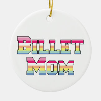 Hockey Billet Mom Pastel Stripes Ceramic Ornament