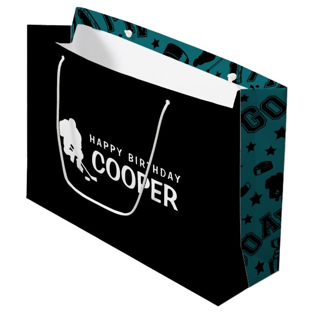 Hockey Birthday Gift Bag (Front Angled)