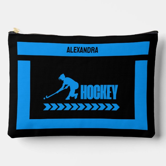 Hockey Birthday Gift, Hockey Player Girl,  Accessory Pouch (Front)
