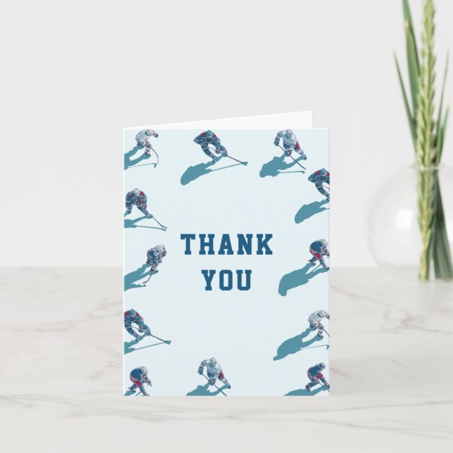 Hockey Birthday Thank you Card (Front)