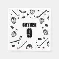 Hockey black and White Birthday