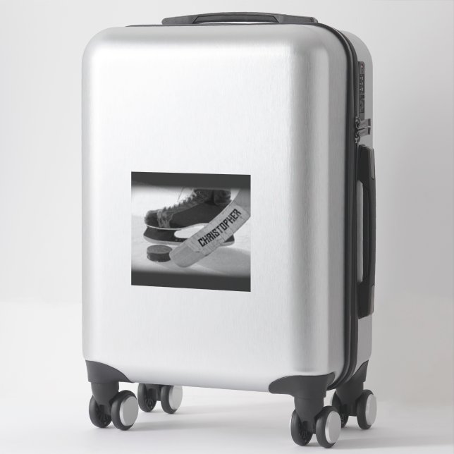 Hockey Black Skates Personalized (Suitcase)