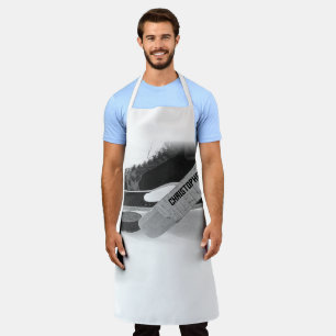 Hockey Black Skates Personalized Apron