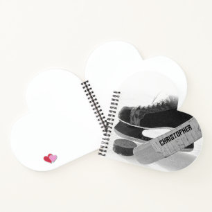 Hockey Black Skates Personalized Notebook