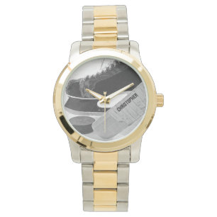 Hockey Black Skates Personalized Watch