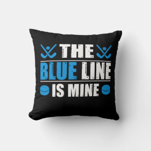 Hockey Blue Line  Throw Pillow