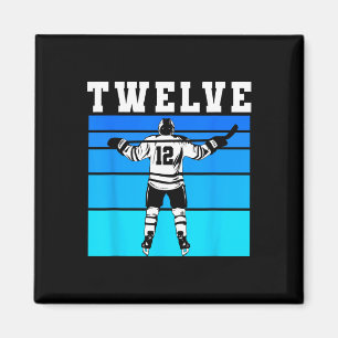 Hockey Boy 12th Birthday Twelve Ice Hockey Birthda Magnet
