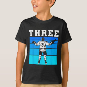 Hockey Boy 3rd Birthday Three Ice Hockey Birthday  T-Shirt