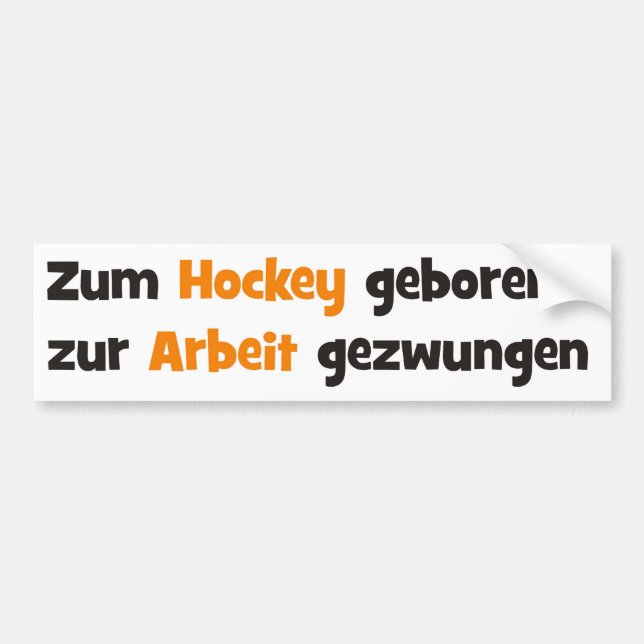 Hockey Bumper Sticker (Front)