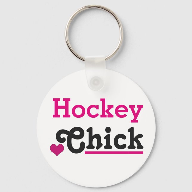 Hockey Chick Keychain (Front)