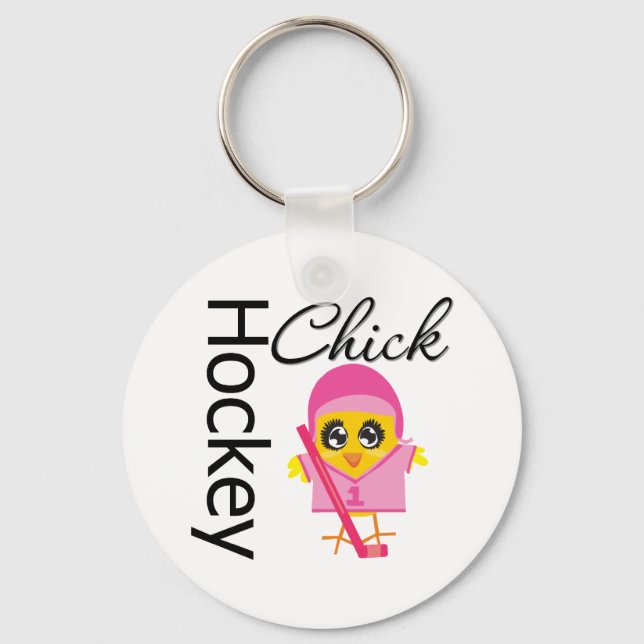 Hockey Chick Keychain (Front)