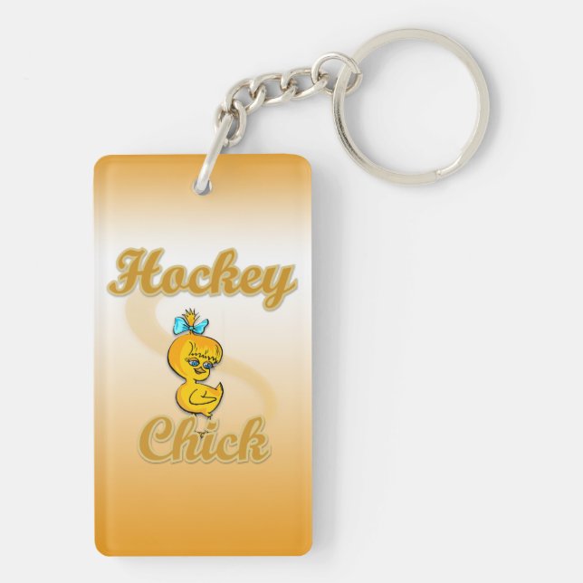 Hockey Chick Keychain (Back)