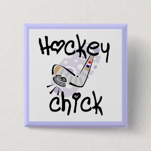 Hockey Chick T-shirts and Gifts 2 Inch Square Button