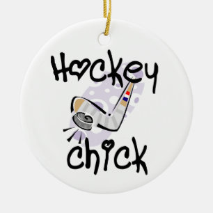 Hockey Chick T-shirts and Gifts Ceramic Ornament