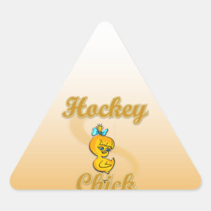 Hockey Chick Triangle Sticker