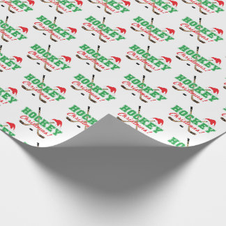 Hockey Christmas Hockey Sticks Santa Hat Wrapping Paper