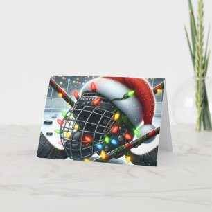 Hockey Christmas Holiday Card