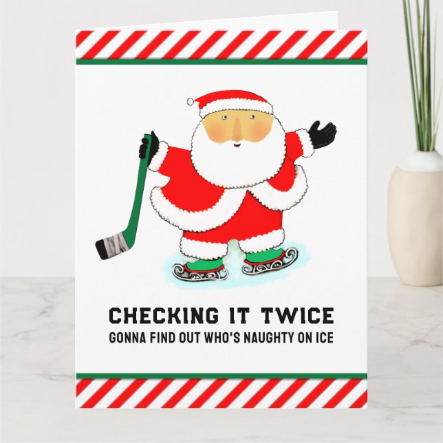 Hockey Christmas Holiday Cards (Front)