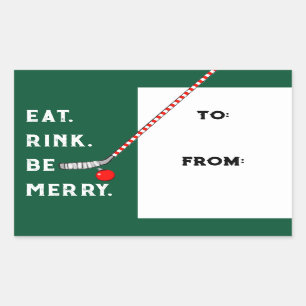Hockey Christmas Holiday Gift Tags