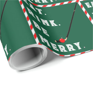 Hockey Christmas Holiday Gift Wrapping Paper
