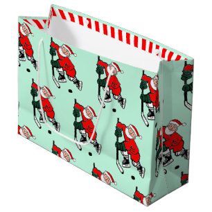 Hockey Christmas Holiday Large Gift Bag