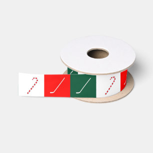 Hockey Christmas Holiday Satin Ribbon