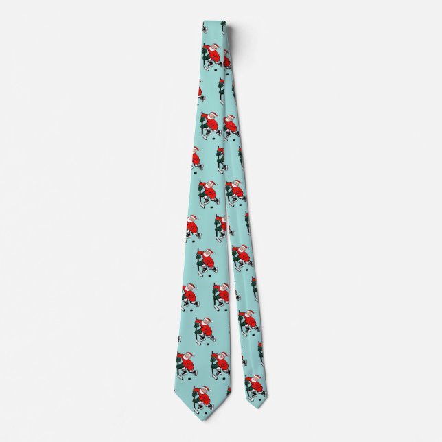 Hockey Christmas Holiday Tie (Front)