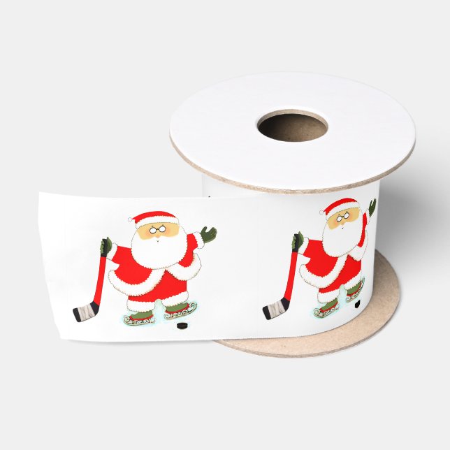 Hockey Christmas Satin Ribbon (Spool)