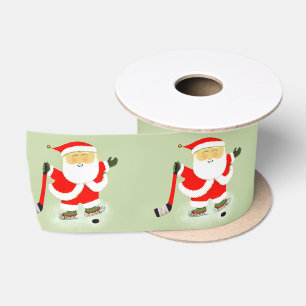 Hockey Christmas Satin Ribbon