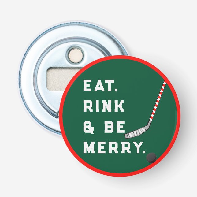 Hockey Christmas Stocking Stuffers Bottle Opener (Front)
