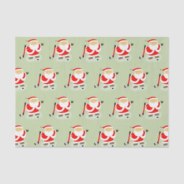 Hockey Christmas Tissue Paper (Front)