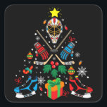 Hockey Christmas Tree Gift, Hockey Lovers Hobbies Square Sticker<br><div class="desc">Hockey Christmas Tree Gift,  Hockey Lover Christmas,  Phay Christmas with my hockey hobby,  Christmas Gift For Hockey Lovers. All Hockey For The Christmas Holiday. Funny Hockey Christmas Shirt and T-shirt. Click the "customize further" button if you wish to re-arrange and format the style and placement of the text.</div>