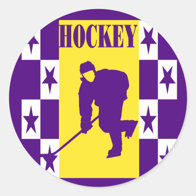 Hockey  classic round sticker (Front)