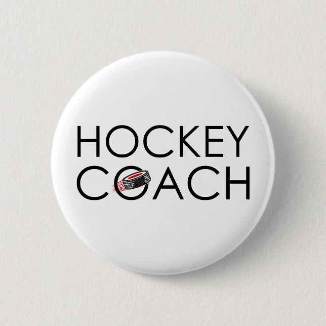 Hockey Coach 2 Inch Round Button (Front)