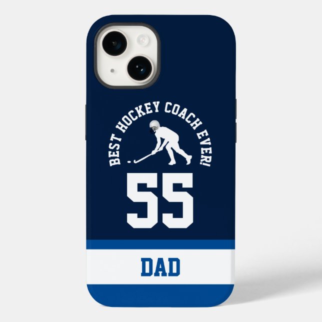 Hockey Coach Jersey Number Design Case-Mate iPhone Case (Back)