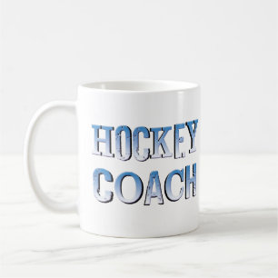 Hockey Coach Rough Blue Text Coffee Mug