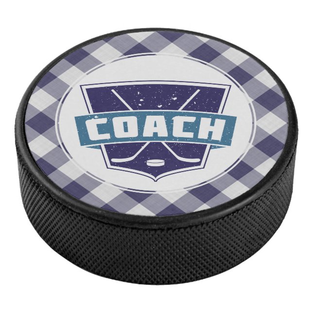 Hockey Coach Shield Puck (blue) (3/4)