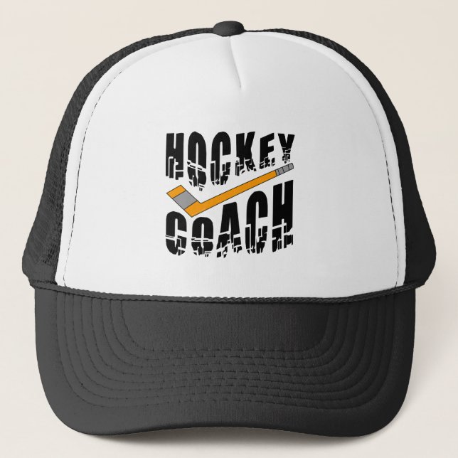 Hockey Coach Stick  Trucker Hat (Front)
