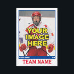 Hockey Collectable Trading Card | Blue<br><div class="desc">Be just like the pros by having your very own custom hockey card featuring a photo of yourself inside a deep blue border on the front, and your personal hockey statistics and profile pic on the back. You'll get plenty of cards in a pack because these cards are meant to...</div>