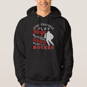 Hockey Cool Hockey Playing Grandpa 367 player Hoodie