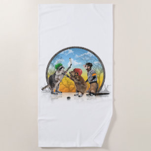 Hockey Critter Classic Beach Towel